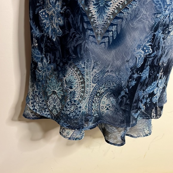 Dressbarn chiffon print sleeveless maxi dress fully lined. Size 16W - Picture 2 of 6